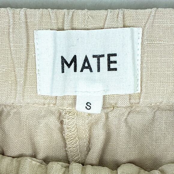 Mate The Label Willow Pull On Pants Women S Beige Crop Linen Preppy Resort USA - Picture 3 of 7
